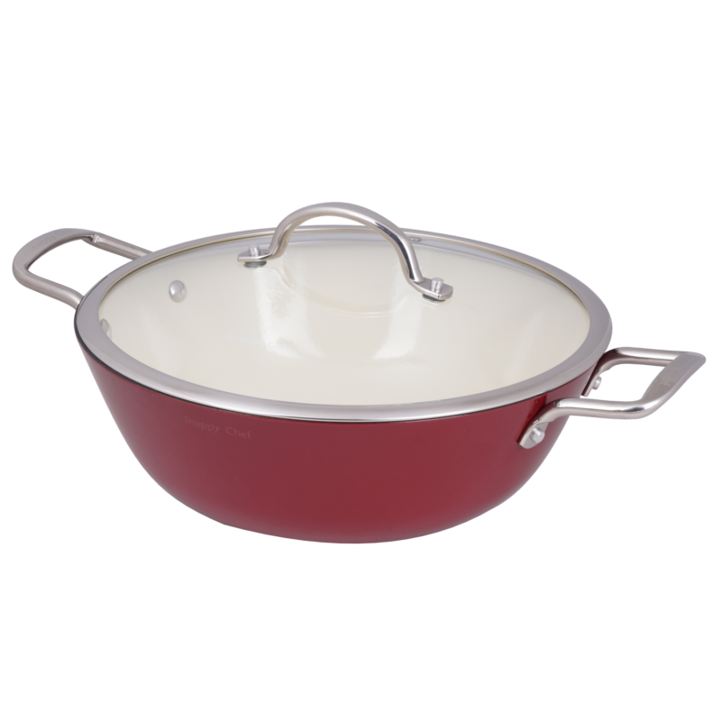 Snappy Chef 30cm Superlight Round Casserole, Red