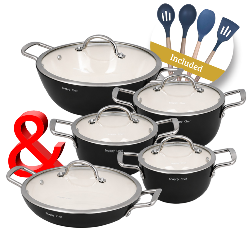 Snappy Chef Superlight Cast Iron Combo, Black