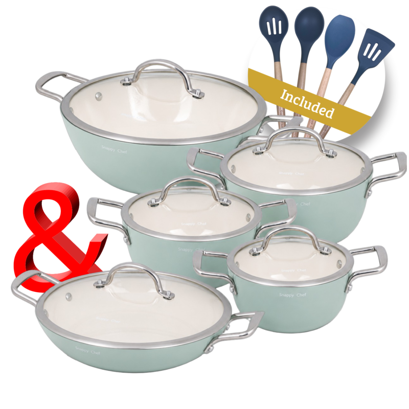 Snappy Chef Superlight Cast Iron Combo, Duck Egg