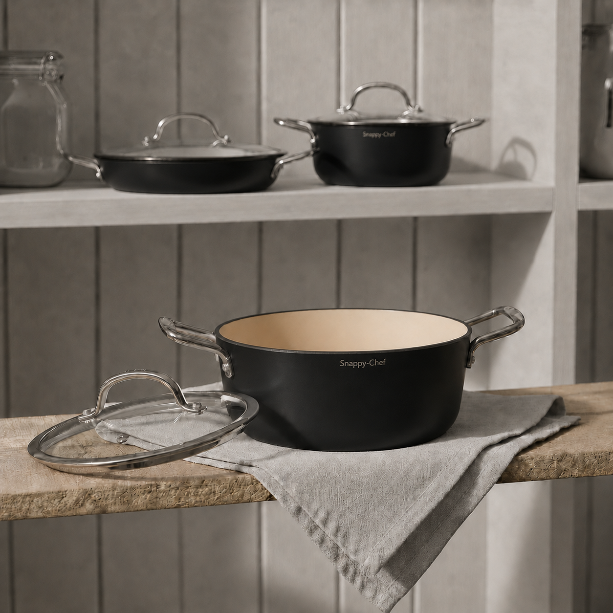 Snappy Chef Superlight Cast Iron Combo, Black - Image 2